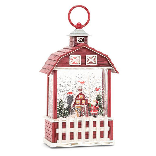 Barn Shaped Glitter LED Lantern