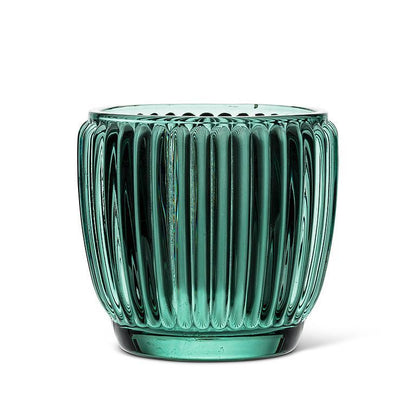 Teal Ribbed Votive