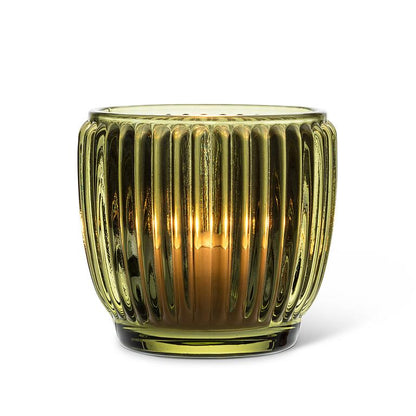 Green Ribbed Votive