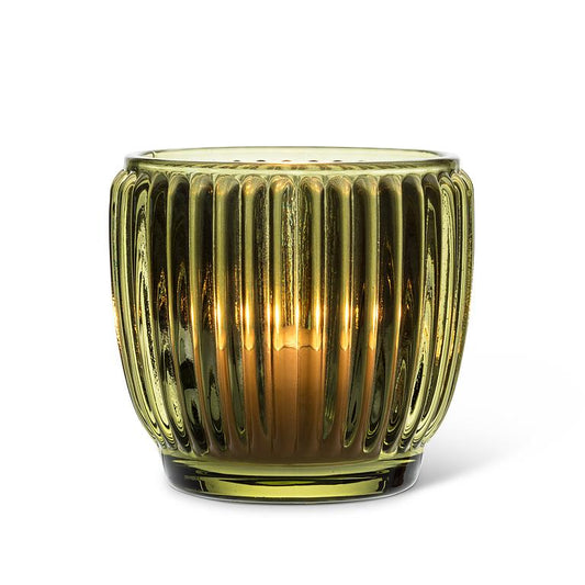 Green Ribbed Votive