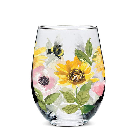 Sunflowers Stemless Wine Glass