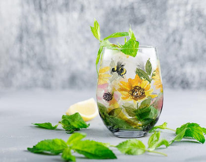 Sunflowers Stemless Wine Glass