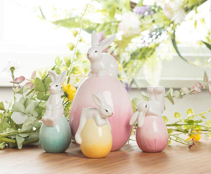 Playful Bunnies with Easter Egg