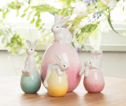 Playful Bunnies with Easter Egg