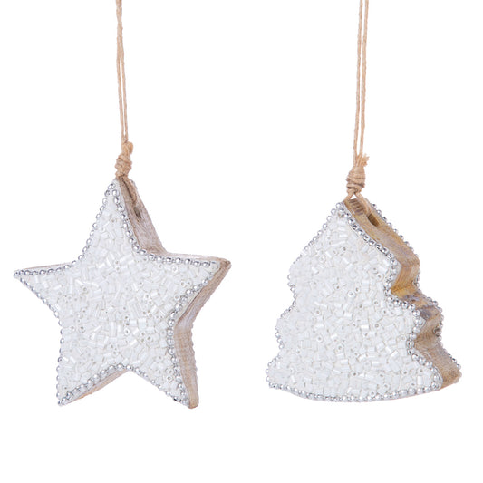 Chunky Glitter Wood Ornaments