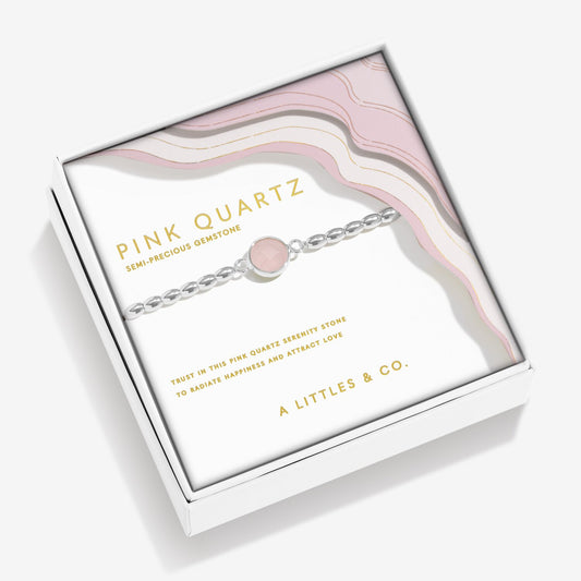 Serenity Stones Pink Quartz Bracelet In Silver Plating