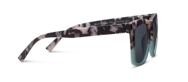 Cape May Polarized Sunglasses - Black Marble/Mint