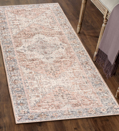 Lyle Blush Vintage ReaLife Machine Washable Rug