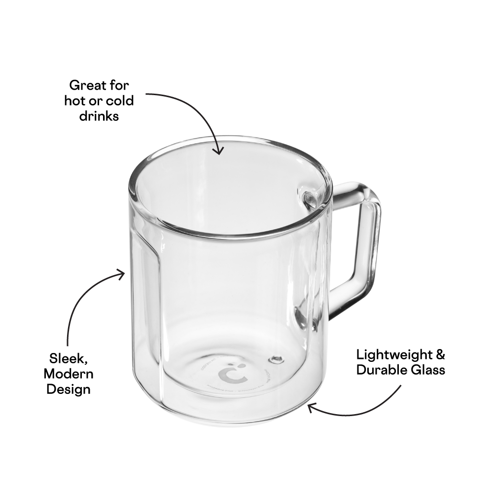 Glass Coffee Mug Set (2)