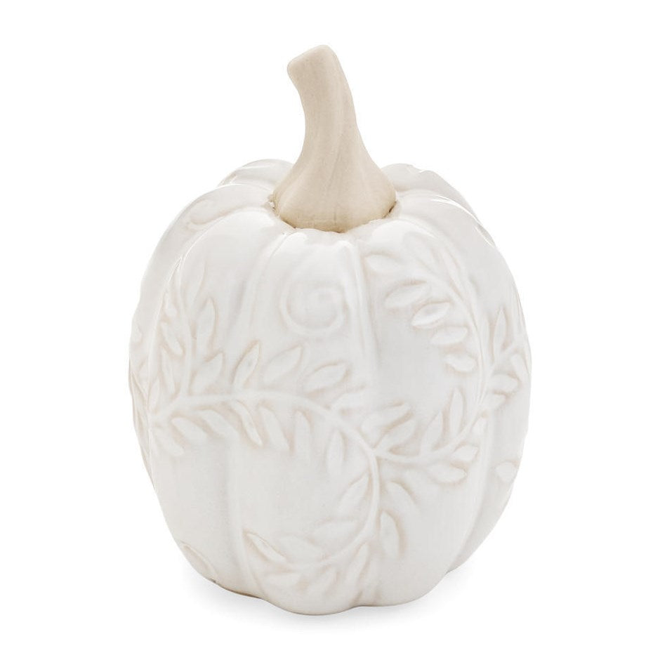 Tall Embossed Porcelain Pumpkin