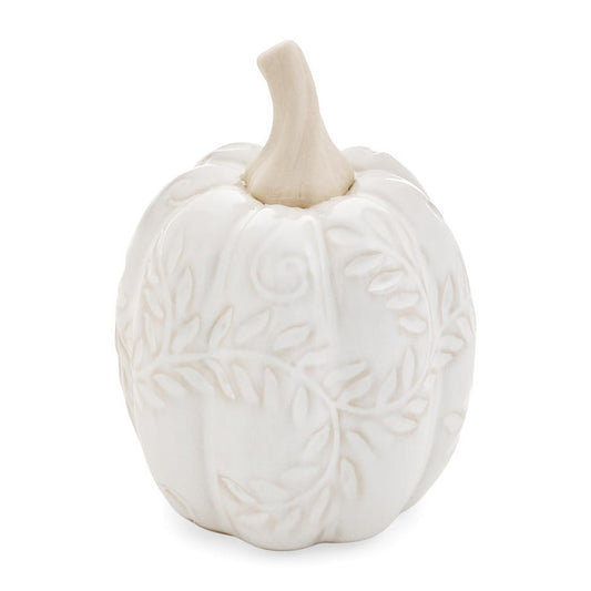 Tall Embossed Porcelain Pumpkin