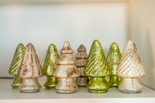 Mini Antique Gold Mercury Glass Christmas Tree