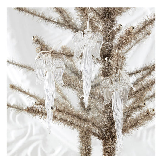6” Glass Angel Ornaments