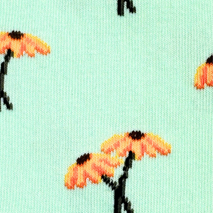 Women's Mini Black Eyed Susan Mismatched Crew Socks