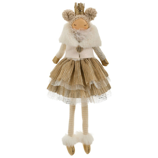 Girl Princess Ornament Ecru/Gold