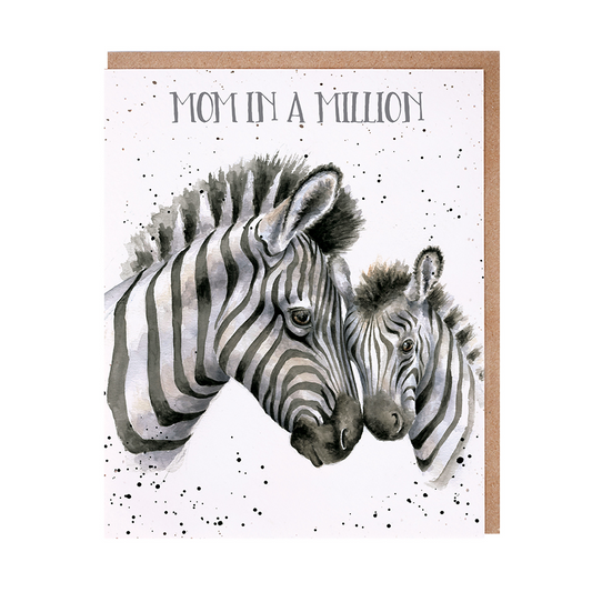 'Mom In A Million' Zebra Card