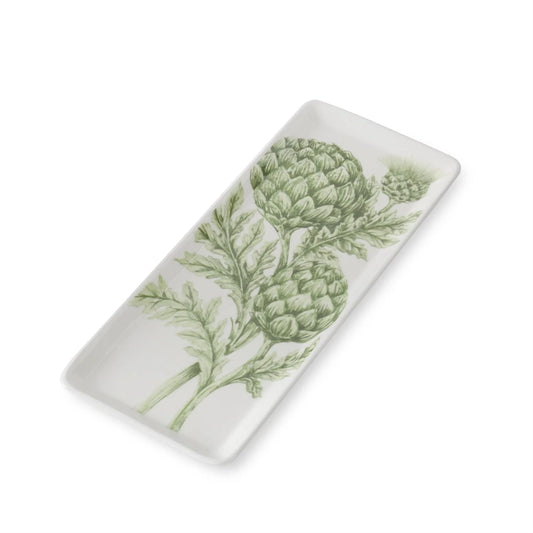 White Dolomite Green Artichokes Tray