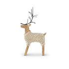 Resin Deer In Cream Sweater with Metal Antlers