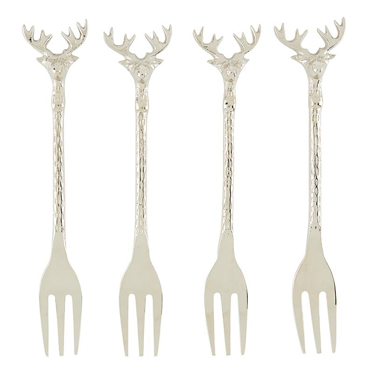 Silver Stag Appetizer Forks - Set of 4
