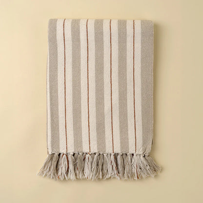 Cavendish 100% Cotton Striped Throw Sand
