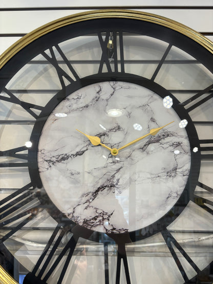 Gold & Black Metal Framed Clock