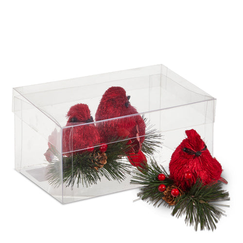 Cardinal on Greenery Clip-On Ornaments