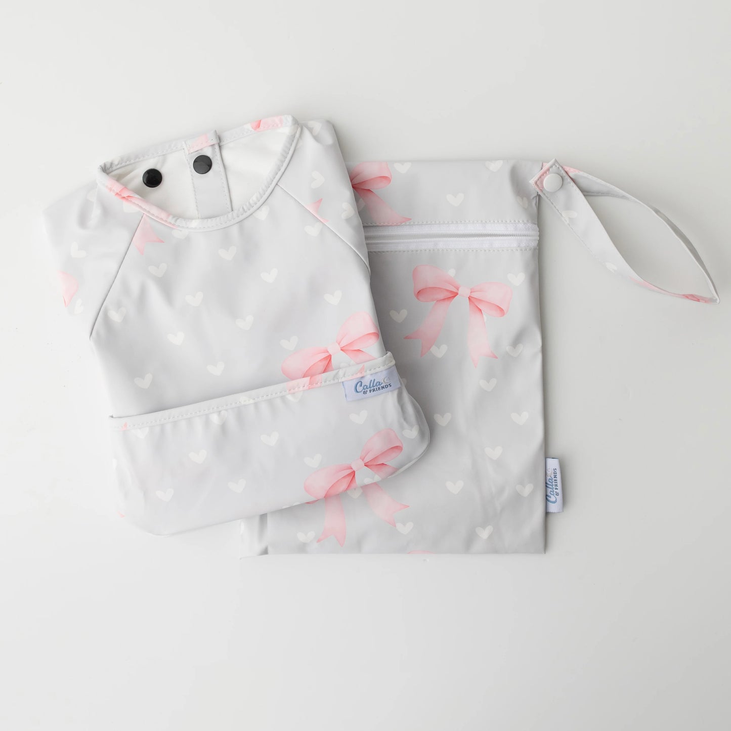 Long Sleeve Bib - Sweetheart Bows