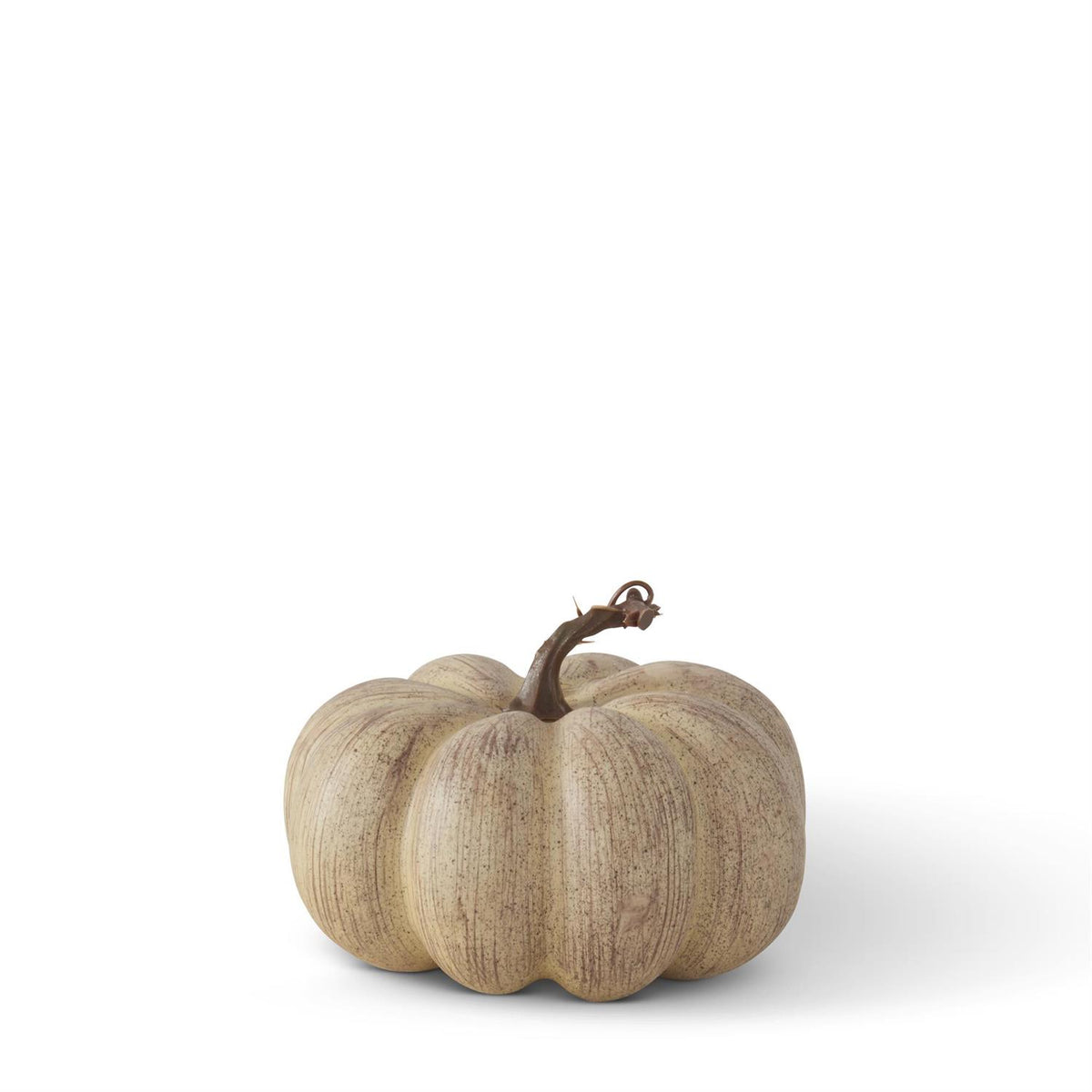 Cream Speckled Faux Pumpkin Décor – 7" Neutral Fall Accent