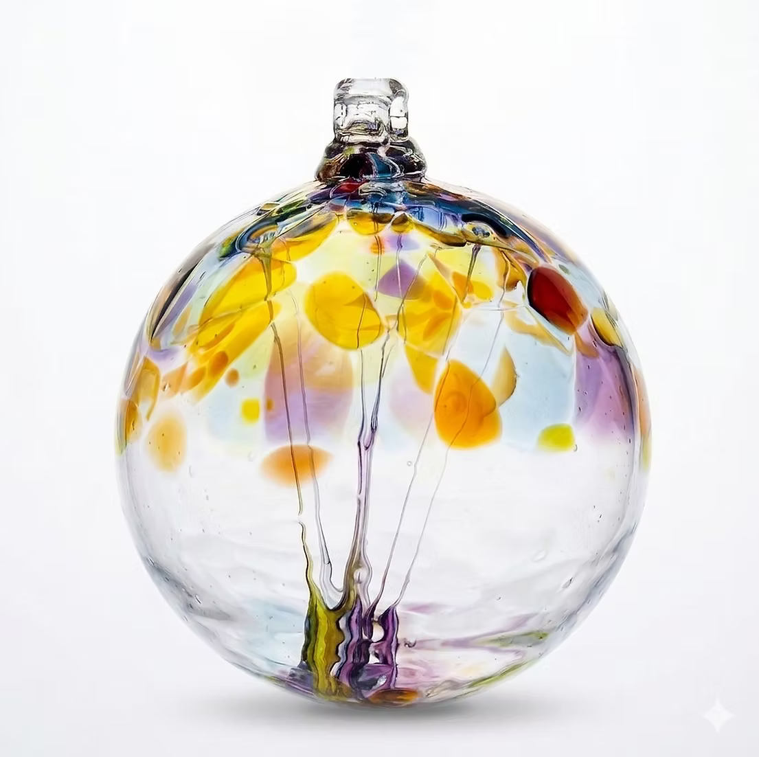 Tree of Happiness Blown Glass Orb