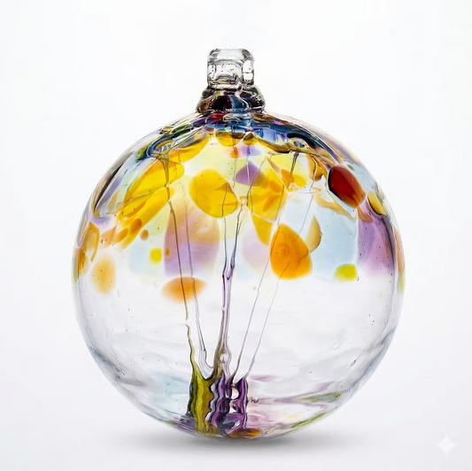 Tree of Happiness Blown Glass Orb