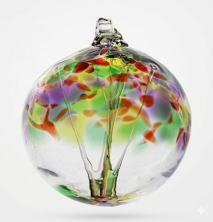 Tree of Life Blown Glass Orb