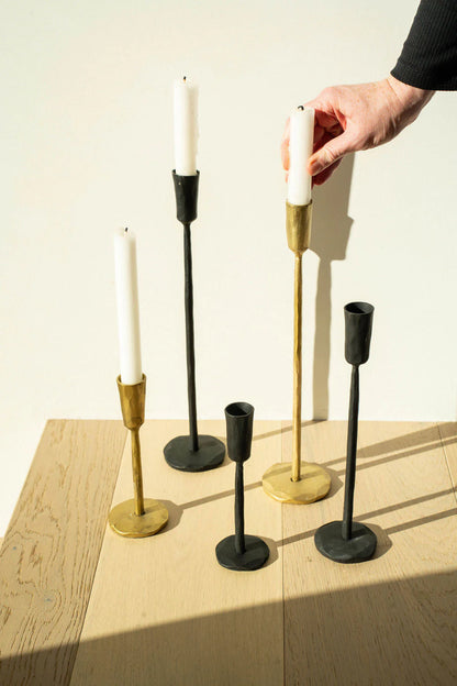 Black Luna Forged Candleholders