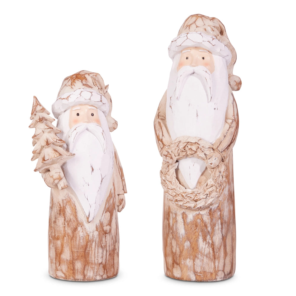 Natural Distressed Carved-Look Santa