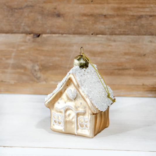 Gingerbread House Glass Ornament