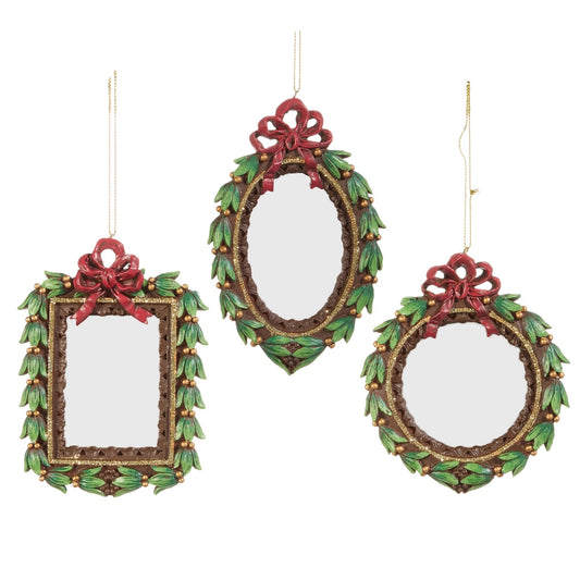 Holly and Bow Photo Frame Christmas Ornament