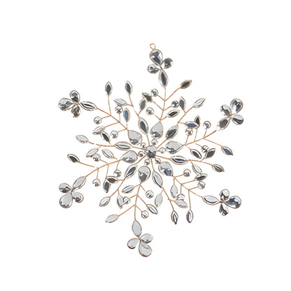 10.5" Clear Jeweled Snowflake Ornament