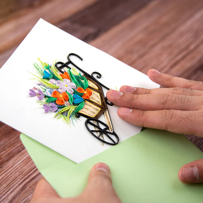 Wheelbarrow Garden Quilling Card