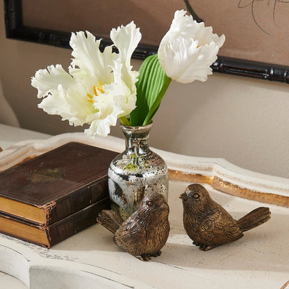 4.5" Antique Gold Birds