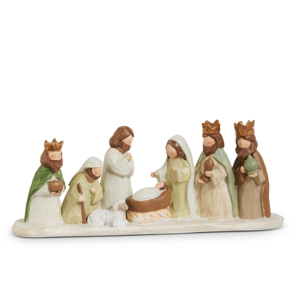 Resin Nativity Scene Figurine Set – 10.5", Modern Minimalist Style