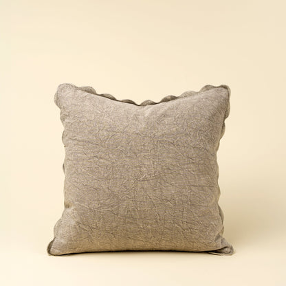 20x20 Scalloped Edge Pillow, Silver Grey