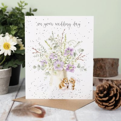 'Squeak-Hearts' Mouse Wedding Card