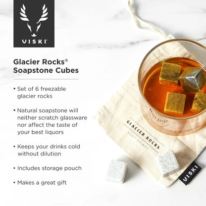 Glacier Rocks® Small Soapstone Whiskey Cubes - Set of 6