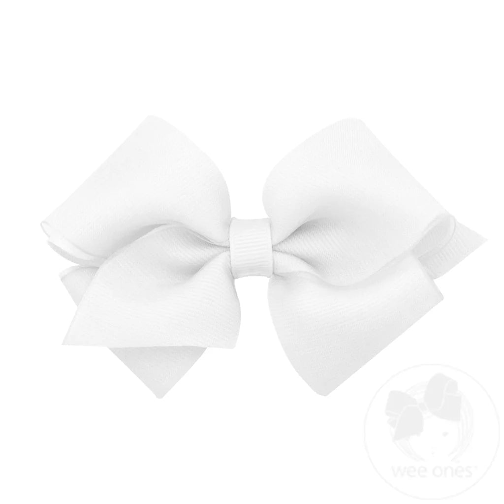 Small Organza and Grosgrain Overlay Hair Bow