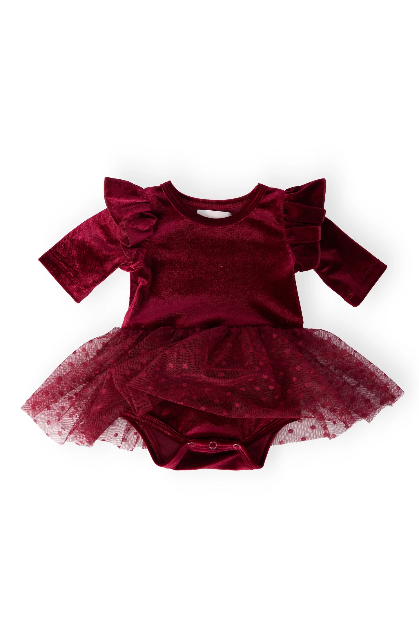 Cranberry Velvet Tutu Body Suit
