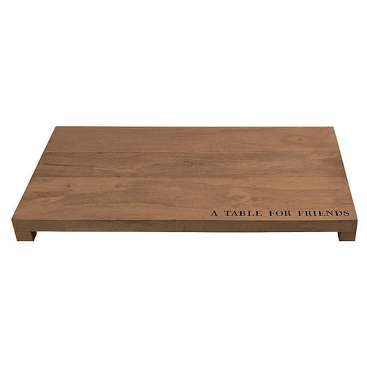 “A Table for Friends” Acacia Wood Serving Tray