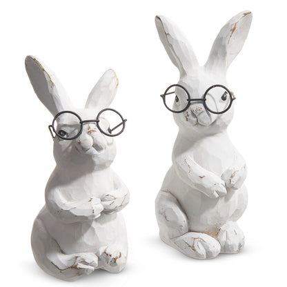 5.75" Bunnies With Glasses