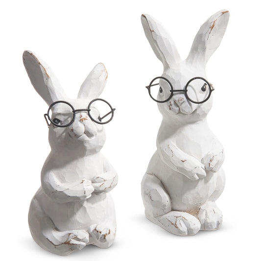 5.75" Bunnies With Glasses