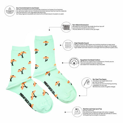 Women's Mini Black Eyed Susan Mismatched Crew Socks