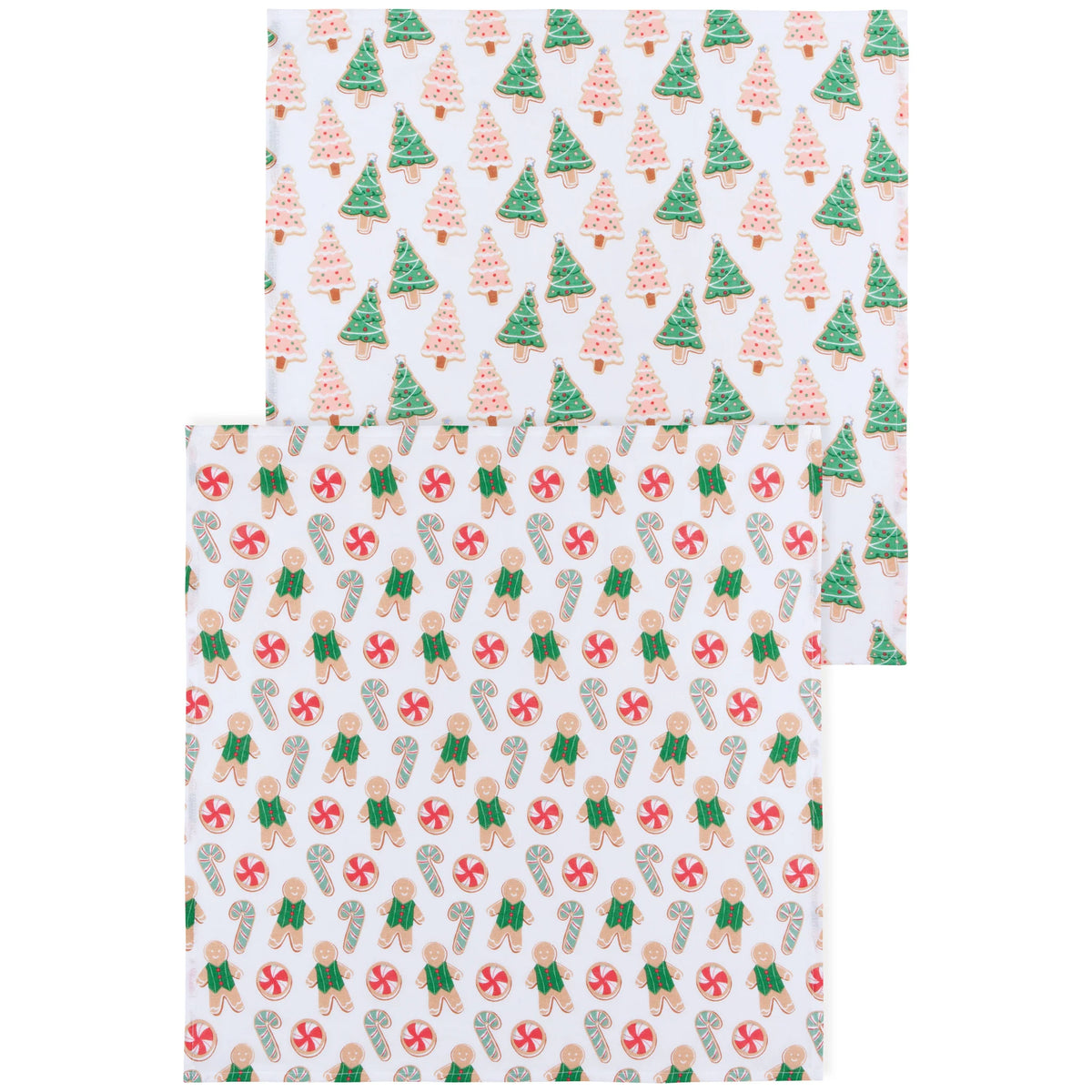 Cookie Exchange Christmas Floursack Dishtowels Set of 2