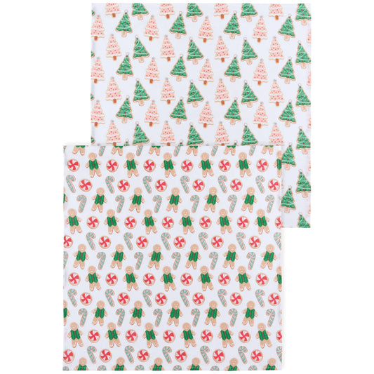 Cookie Exchange Christmas Floursack Dishtowels Set of 2